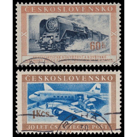 Checoslovaquia Czechoslovakia 746/47 1954 Medios de transporte Usados Checoslovaquia Czechoslovakia 746/47 1954 Medios de transporte Usados
