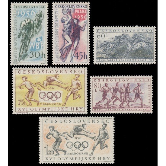 Checoslovaquía Czechoslovakia 855/57B 1956 Grandes eventos deportivos del año MNH Checoslovaquía Czechoslovakia 855/57B 1956 Grandes eventos deportivos del año MNH