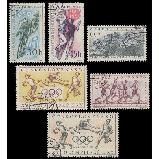 Checoslovaquía  Czechoslovakia 855/57B 1956 Grandes eventos deportivos del año Usados