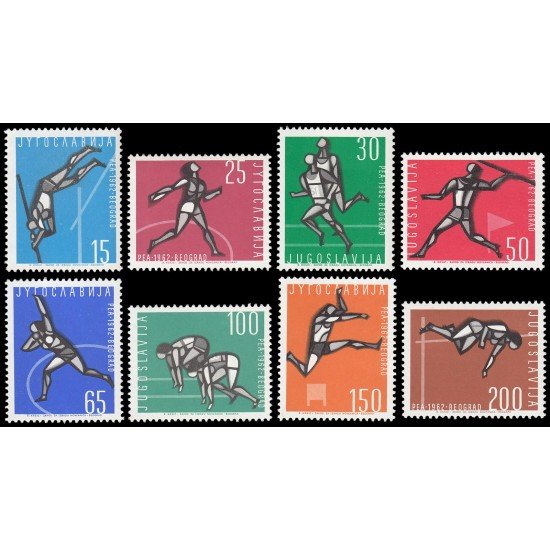 Yugoslavia 914/21 1962 Campeonatos Europeo de atletismo en Belgrado MNH Yugoslavia 914/21 1962 Campeonatos Europeo de atletismo en Belgrado MNH