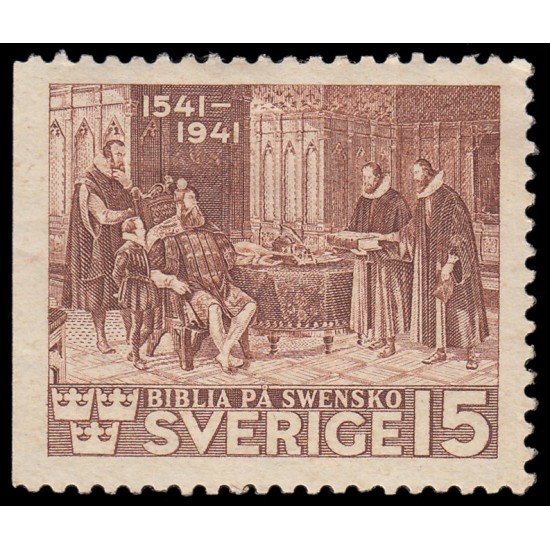 Suecia Sweden 287a 1941 400 aniv. primera traducción de la Biblia al sueco MH Suecia Sweden 287a 1941 400 aniv. primera traducción de la Biblia al sueco MH