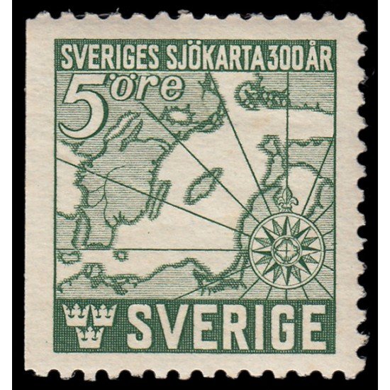 Suecia Sweden 305a 1944 300 aniv. de la primera carta marítima en Suecia MNH Suecia Sweden 305a 1944 300 aniv. de la primera carta marítima en Suecia MNH