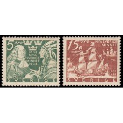 Suecia Sweden 249a/50a 1938 300 aniversario de la colonia Nueva Suecia en América MNH Suecia Sweden 249a/50a 1938 300 aniversario de la colonia Nueva Suecia en América MNH