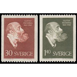 Suecia Sweden 452/53 1960 Centenario del nacimiento del poeta Gustav Froding MNH Suecia Sweden 452/53 1960 Centenario del nacimiento del poeta Gustav Froding MNH