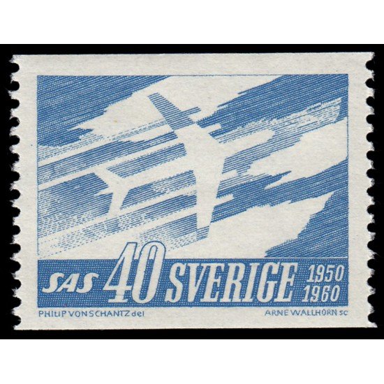 Suecia Sweden 458 1961 10 aniv. del Scandinavian Airlines Sistem MNH Suecia Sweden 458 1961 10 aniv. del Scandinavian Airlines Sistem MNH