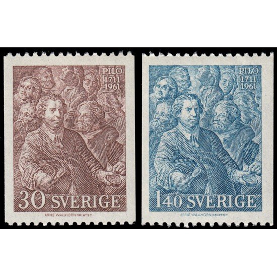 Suecia Sweden 482/83 1961 250 aniv. del nacimiento de Carl Gustav Pilo MNH Suecia Sweden 482/83 1961 250 aniv. del nacimiento de Carl Gustav Pilo MNH