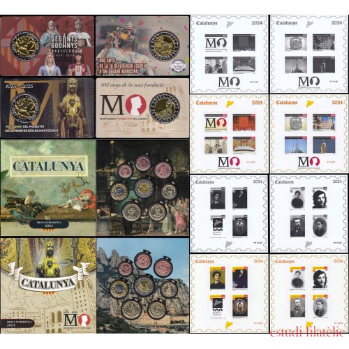 Catalunya Set Completo Pruebas Filatélicas Numismáticas Euros 2024