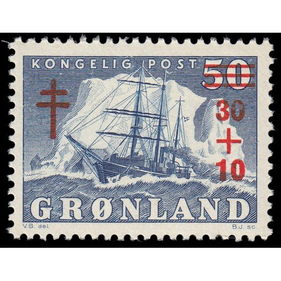 Groenlandia 31 1958 Lucha contra la tuberculosis Velero MNH Groenlandia 31 1958 Lucha contra la tuberculosis Velero MNH