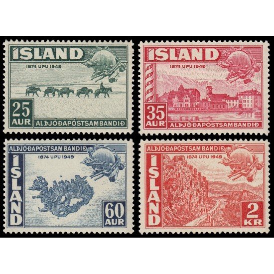Islandia Iceland 220/23 1949 75 aniv. de la U.P.U. MNH Islandia Iceland 220/23 1949 75 aniv. de la U.P.U. MNH