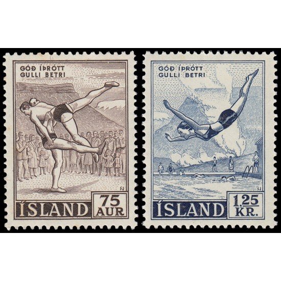 Islandia Iceland 256/57 1955 Deportes MNH Islandia Iceland 256/57 1955 Deportes MNH