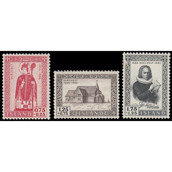 Islandia Iceland 258/60 1956 900 aniv. de la consagración de la Iglesia de Skaholt MNH Islandia Iceland 258/60 1956 900 aniv. de la consagración de la Iglesia de Skaholt MNH
