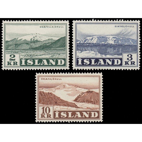 Islandia Iceland 274/76 1957 Glaciares MNH Islandia Iceland 274/76 1957 Glaciares MNH