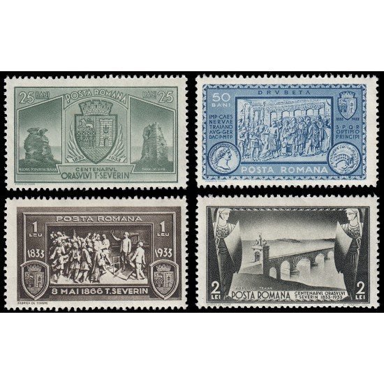 Rumanía Romania 461/64 1932 Centenario de Turnu Severin MNH Rumanía Romania 461/64 1932 Centenario de Turnu Severin MNH