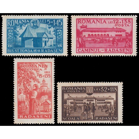 Rumanía Romania 770/73 1944 Ciudad de Rădăşeni MNH Rumanía Romania 770/73 1944 Ciudad de Rădăşeni MNH