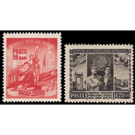 Rumanía Romania 1281/82 1952 Mes de la amistad rumano-soviética MNH Rumanía Romania 1281/82 1952 Mes de la amistad rumano-soviética MNH