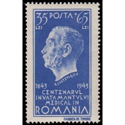 Rumanía Romania 760 1943 Centenario de la enseñanza de la medicina en Rumanía MNH Rumanía Romania 760 1943 Centenario de la enseñanza de la medicina en Rumanía MNH