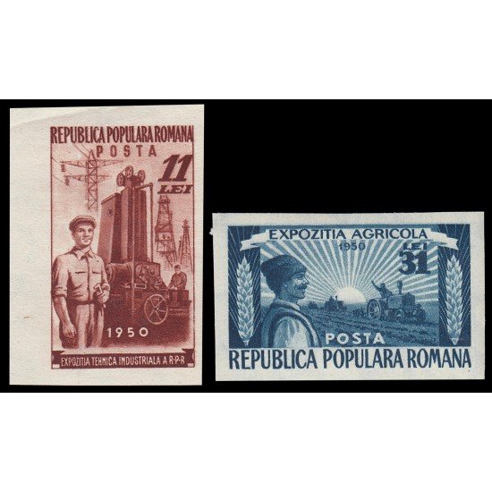 Rumanía Romania 1140/41 1951 Exposición de técnicas industriales y agrícolas MNH Rumanía Romania 1140/41 1951 Exposición de técnicas industriales y agrícolas MNH