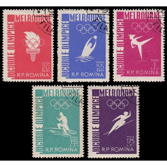 Rumanía Romania 1473/77 1956 Juegos olímpicos de Melbourne Usados Rumanía Romania 1473/77 1956 Juegos olímpicos de Melbourne Usados