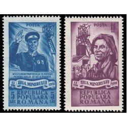 Rumanía Romania 1162/63 1951 Día de los mineros MNH Rumanía Romania 1162/63 1951 Día de los mineros MNH