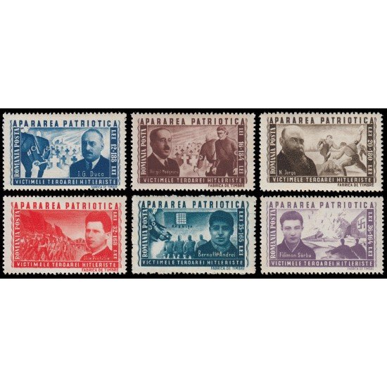 Rumanía Romania 823/28 1945 En beneficio de las víctimas del terror hitleriano MNH