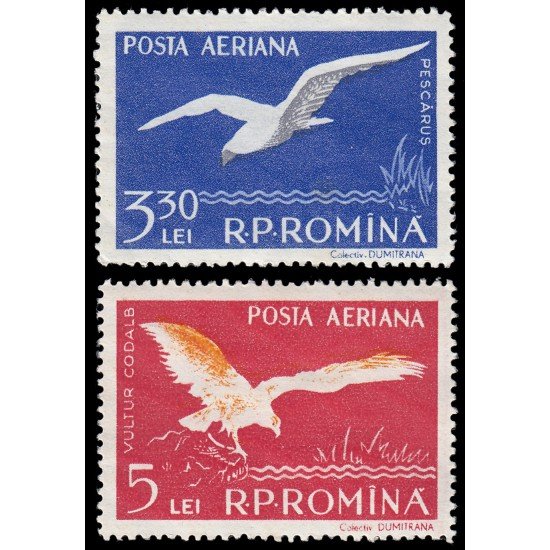 Rumania Romania Aéreo 73/74 1957 Fauna de l delta del Danubio MH