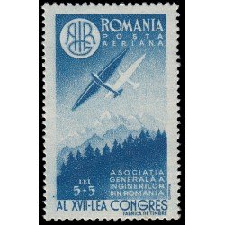 Rumanía Romania Aéreo 43 1947 17 congreso de ingenieros MNH Rumanía Romania Aéreo 43 1947 17 congreso de ingenieros MNH