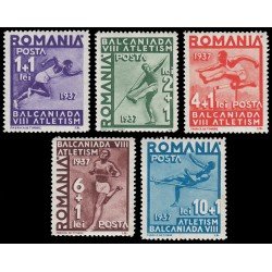 Rumanía Romania 525/29 1937 8º Juegos balcánicos de atletismo MNH Rumanía Romania 525/29 1937 8º Juegos balcánicos de atletismo MNH