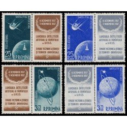 Rumania Romania Aéreo 69/72 1957 Satélites artificiales (con y sin viñeta) MNH Rumania Romania Aéreo 69/72 1957 Satélites artificiales (con y sin viñeta) MNH