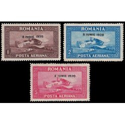 Rumanía Romania Aéreo 4/6 1930 Conmemoración del advenimiento del Rey Carlos II MNH Rumanía Romania Aéreo 4/6 1930 Conmemoración del advenimiento del Rey Carlos II MNH
