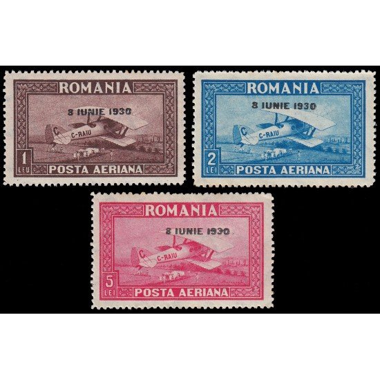 Rumanía  Romania Aéreo 4/6 1930 Conmemoración del advenimiento del Rey Carlos II MNH
