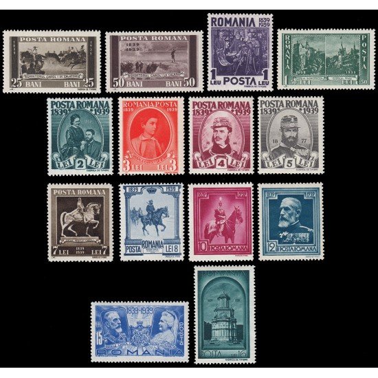 Rumanía Romania 552/65 1939 Centenario del nacimiento del Rey Carlos I MNH Rumanía Romania 552/65 1939 Centenario del nacimiento del Rey Carlos I MNH