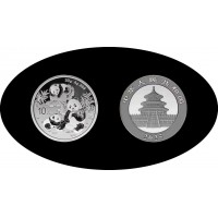 China 1 OZ onza 2025 Oso Panda 10 yens Plata Ag 
