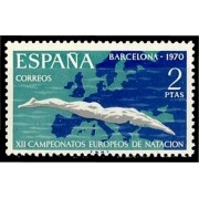 España Spain 1989 1970 XII Campeonatos europeos de natación saltos y waterpolo Año 1970 MNH