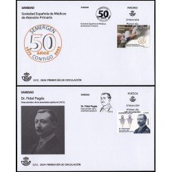 España Spain 5724/25 2024 Sanidad 50 años de SEMERGEN Dr. Fidel Pagés SPD Sobre Primer Día España Spain 5724/25 2024 Sanidad 50 años de SEMERGEN Dr. Fidel Pagés SPD Sobre Primer Día