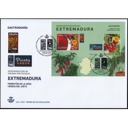 España Spain 5732A/32B 2024 Gastronomía Denominación de origen protegidas Extremadura SPD Sobre Primer Día España Spain 5732A/32B 2024 Gastronomía Denominación de origen protegidas Extremadura SPD Sobre Primer Día