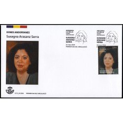 Andorra Española 555 2024 Dones Andorranes Susagna Arasanz Serra SPD Sobre Primer día Andorra Española 555 2024 Dones Andorranes Susagna Arasanz Serra SPD Sobre Primer día