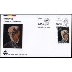 Andorra Española 556 2024 Personatges Estanislau Sangrà i Font SPD Sobre Primer día Andorra Española 556 2024 Personatges Estanislau Sangrà i Font SPD Sobre Primer día