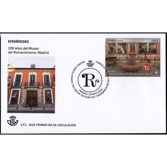 España Spain 5748 2024 Efemérides 100 años del Museo del Romanticismo Madrid SPD Sobre Primer Día España Spain 5748 2024 Efemérides 100 años del Museo del Romanticismo Madrid SPD Sobre Primer Día