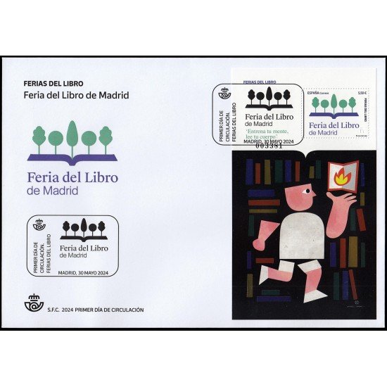 España Spain 5752 2024 Feria del Libro de Madrid SPD Sobre Primer Día España Spain 5752 2024 Feria del Libro de Madrid SPD Sobre Primer Día