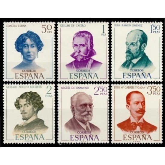España Spain 1990/95 1970 Literatos Españoles Año 1970 MNH España Spain 1990/95 1970 Literatos Españoles Año 1970 MNH