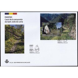 Andorra Española 560 2024 Paisatges Camí de la senyoreta de Sant Julià de Lòria SPD Sobre Primer Día Andorra Española 560 2024 Paisatges Camí de la senyoreta de Sant Julià de Lòria SPD Sobre Primer Día