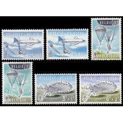 Bélgica 1133/38 1960 En beneficio de obras culturales y patrióticas Serie Paracaidismo MNH Bélgica 1133/38 1960 En beneficio de obras culturales y patrióticas Serie Paracaidismo MNH