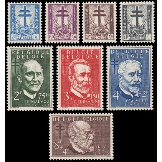 Bélgica 930/37 1953 En beneficio de obras antituberculosis MNH Bélgica 930/37 1953 En beneficio de obras antituberculosis MNH