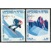 DEP/S Italia Italy  Nº 1041/42   1970 Campeonatos del mundo de esquí alpino Lujo