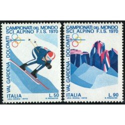 DEP/S Italia Italy Nº 1041/42 1970 Campeonatos del mundo de esquí alpino Lujo DEP/S Italia Italy Nº 1041/42 1970 Campeonatos del mundo de esquí alpino Lujo