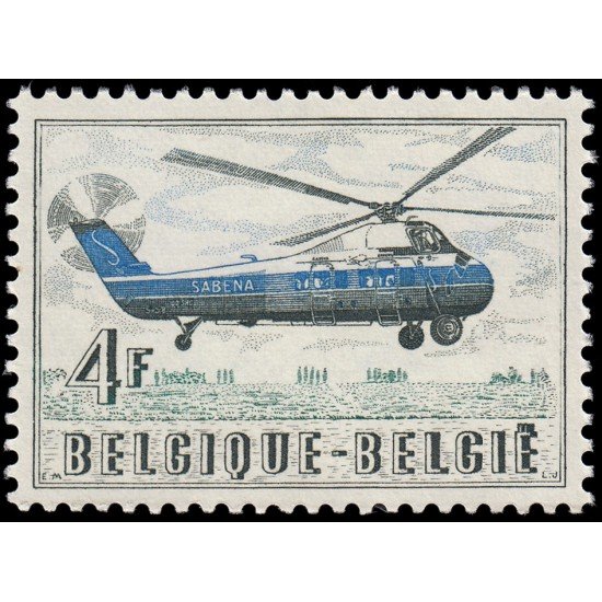Bélgica 1012 1957 Conmemoración 100.000 pasajeros transportados en helicóptero de la SABENA MNH Bélgica 1012 1957 Conmemoración 100.000 pasajeros transportados en helicóptero de la SABENA MNH