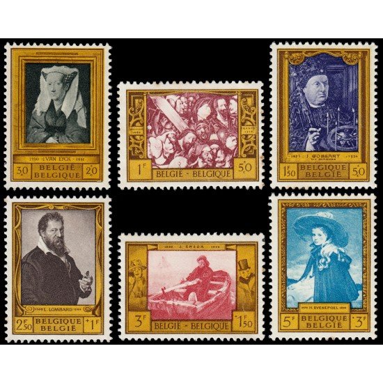 Bélgica 1076/81 1958 Obras culturales Obras de pintores belgas MNH Bélgica 1076/81 1958 Obras culturales Obras de pintores belgas MNH