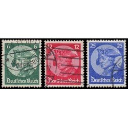 Alemania Imperio Germany 467/69 1933 Sesión inaugural del nuevo Reichstag en Potsdam Federico el Grande Usados Alemania Imperio Germany 467/69 1933 Sesión inaugural del nuevo Reichstag en Potsdam Federico el Grande Usados