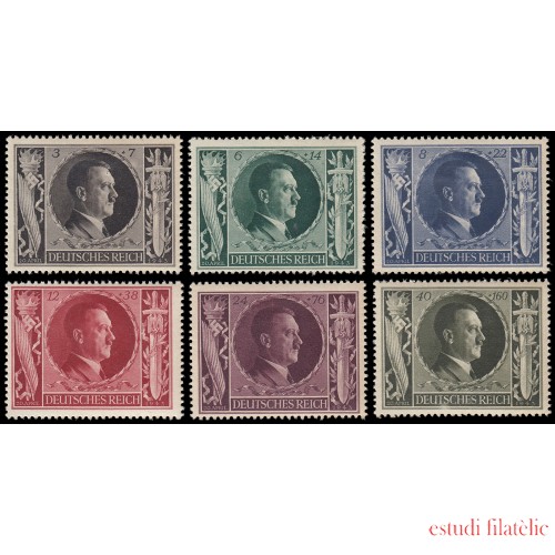 Alemania Imperio Germany 763/68 1943 54 aniv. de Hitler MH