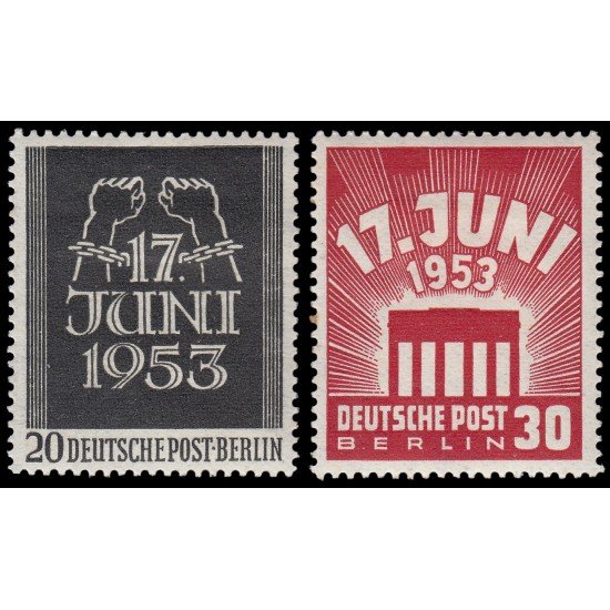 Alemania Berlín 96/97 1953 Levantamiento popular del 17 de junio en la RDA y Berlín Oriental MH Alemania Berlín 96/97 1953 Levantamiento popular del 17 de junio en la RDA y Berlín Oriental MH